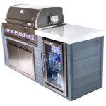 Mont Alpi Artwood Series 6.5 Ft Propane Outdoor Kitchen Island w/ 6-Burner Grill - MA805-AW - Image 8