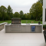 Mont Alpi Deluxe Series 13 Ft Propane Outdoor Kitchen Island w/ 44-in Grill, Side Burner, Beverage Center & Extra Door - MAi805-DBEVXL - Image 2