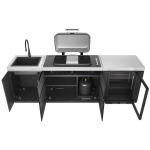 Everdure 9 Ft Outdoor Kitchen Island w/ Marine Grade Aluminum Cabinets in Black - Image 5