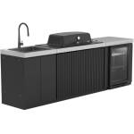 Everdure 9 Ft Outdoor Kitchen Island w/ Marine Grade Aluminum Cabinets in Black - Image 8