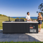 Everdure 9 Ft Outdoor Kitchen Island w/ Marine Grade Aluminum Cabinets in Black - Image 12
