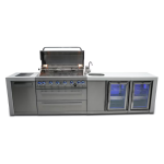 Mont Alpi Deluxe Series 11 Ft Propane Outdoor Kitchen Island w/ Side Burner, Beverage Center & Fridge - MAi805-DBEVFC - Image 3