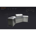 Mont Alpi Original Series 10 Ft U-Shaped Propane Outdoor Kitchen Island w/ Side Burner- MAi805-45 - Image 2