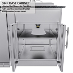 Sunstone Grills Hill Country 13 1/2 Ft Outdoor Kitchen Island w/ Propane Grill & Side Burner, Sink, Refrigerator, Door & Drawer - Image 13