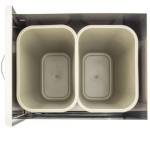 BBQGuys Signature 10 Ft Outdoor Kitchen Island w/ 40-in Blaze LTE+ Propane Grill, Sink & Double Trash Bin | Toffee w/ Nero Mist Granite - Image 24