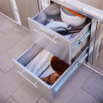 BBQGuys Signature 10 Ft Outdoor Kitchen Island w/ 32 Inch Propane Blaze LTE+ Grill & Griddle & Narrow Trash Bin | Alaska Gray w/ Black Granite - Image 9