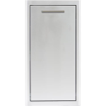 BBQGuys Signature 6 Ft Outdoor Kitchen Island w/ 32 Inch Natural Gas Blaze LBM Grill & Narrow Trash Bin | Gold Rush w/ Black Granite - Image 8