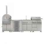 Thor Kitchen 6-Piece Modular Outdoor Kitchen Island Suite w/ 4-Burner Propane Gas Grill