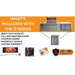 Mont Alpi Deluxe Series 11 Ft Propane Outdoor Kitchen Island w/ Side Burner & Kegerator - MAi400-DKEG