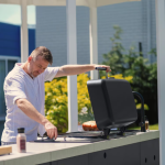 Everdure 6 Ft Outdoor Kitchen Island w/ Marine Grade Aluminum Cabinets in Black - Image 3