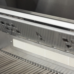 BBQGuys Signature 8 Ft Outdoor Kitchen Island w/ 32 Inch Propane Blaze LTE PRO Grill, Beverage Center & Narrow Trash Bin | Chai Cedar w/ White Granite - Image 4