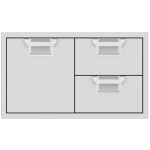 Aspire By Hestan 36-Inch Double Drawer And Single Storage Door Combo - Steeletto - AESDR36