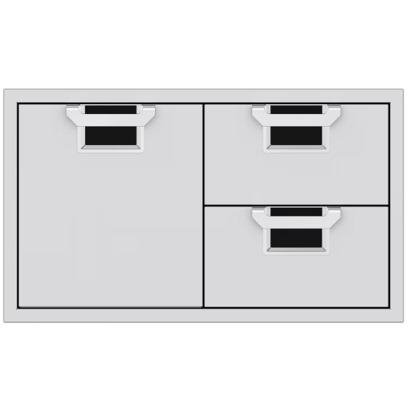 duttpack-42565 Aspire By Hestan 36-Inch Double Drawer And Single Storage Door Combo - Stealth - AESDR36-BK - Image 1