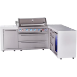 Mont Alpi Deluxe Series 7 Ft Propane Outdoor Kitchen Island w/ 44-in Grill, Side Burner, Fridge & Triple Drawer - MAi805-D90FCDR