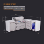 Mont Alpi Deluxe Series 7 Ft Propane Outdoor Kitchen Island w/ 44-in Grill, Side Burner, Fridge & Triple Drawer - MAi805-D90FCDR - Image 2