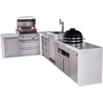 Mont Alpi Deluxe Series 13 Ft Propane Outdoor Kitchen Island w/ 32-in Grill, Side Burner, Kegerator, Kamado Module & Triple Drawer - MAi400-D90KEGKAMDR - Image 3