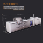 Mont Alpi Deluxe Series 16 Ft Propane Outdoor Kitchen Island w/ 32-in Grill, Side Burner, Beverage Center, Kegerator & Triple Drawer - MAi400-DKEGBEVDR - Image 2