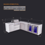 Mont Alpi Deluxe Series 9 1/2 Ft L-Shaped Natural Gas Outdoor Kitchen Island w/ 32-in Grill, Side Burner, Beverage Center, Fridge & Extra Door (Ships Propane w/ Conversion Kit) - Image 2