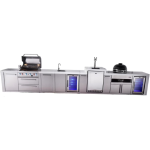 Mont Alpi Deluxe Series 19 Ft Propane Outdoor Kitchen Island w/ 32-in Grill, Side Burner, Beverage Center, Kegerator, Fridge, Kamado Module & Extra Door - MAi400-DKEGBEVFCKAMXL - Image 4