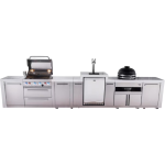 Mont Alpi Deluxe Series 15 Ft Propane Outdoor Kitchen Island w/ 32-in Grill, Side Burner, Kegerator, Kamado Module & Extra Door - MAi400-DKEGKAMXL - Image 3