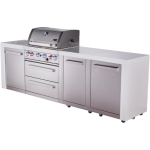 Mont Alpi Deluxe Series 7 Ft Natural Gas Outdoor Kitchen Island w/ 32-in Grill, Side Burner & Extra Door (Ships Propane w/ Conversion Kit) - Image 4