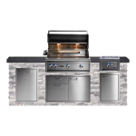 BBQGuys Signature 8ft Luxury Outdoor Kitchen w/ Lynx Professional 36-Inch Propane Grill & Power Burner - Alaska Gray Stone w/ Black Polished Granite