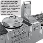 Sunstone Grills Tex-Cajun 9 Ft Outdoor Kitchen Island w/ Propane Grill & Side Burner, Door & Drawer - Image 6