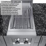 Sunstone Grills Tex-Cajun 9 Ft Outdoor Kitchen Island w/ Propane Grill & Side Burner, Door & Drawer - Image 10