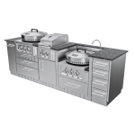 Sunstone Grills Tex-Cajun 9 Ft Outdoor Kitchen Island w/ Propane Grill & Side Burner, Door & Drawer - Image 11