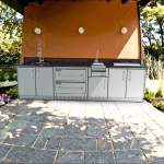 Sunstone Grills Galley 10 1/2 Ft Outdoor Kitchen Island w/ Sink, Door & Drawer - Image 2