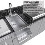 Sunstone Grills Galley 10 1/2 Ft Outdoor Kitchen Island w/ Sink, Door & Drawer - Image 6