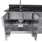 Sunstone Grills Galley 10 1/2 Ft Outdoor Kitchen Island w/ Sink, Door & Drawer - Image 13