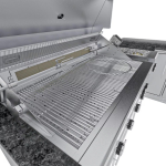 Sunstone Grills Rancher 11 Ft Outdoor Kitchen Island w/ Propane Grill & Side Burner, Sink, Refrigerator, Trash Bin, Door & Drawer - Image 6