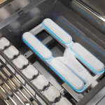 WeatherStrong Nassau 10 1/2 Ft Outdoor Kitchen Island w/ Lynx Natural Gas Grill, Side Burner & Refrigerator in Shell White/Midnight Ice - Image 13