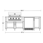 WeatherStrong Bimini 7 1/2 Ft Outdoor Kitchen Island w/ DCS Natural Gas Grill & Refrigerator in Shell White/Midnight Ice - Image 3
