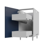 WeatherStrong Bimini 7 1/2 Ft Outdoor Kitchen Island w/ DCS Natural Gas Grill & Refrigerator in Shell White/Midnight Ice - Image 10