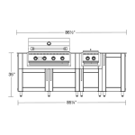 WeatherStrong Abaco 7 Ft Outdoor Kitchen Island w/ DCS Natural Gas Grill & Side Burner in Shell White/Midnight Ice - Image 3