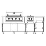 WeatherStrong Abaco 7 Ft Outdoor Kitchen Island w/ DCS Natural Gas Grill & Side Burner in Shell White/Midnight Ice - Image 4