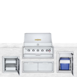 Crown Verity Infinite Series 4pc 36-Inch Propane Built-In Grill Bundle W/Large Storage Cabinet, Access Door, & Garbage Center - IBI36LP