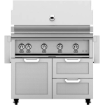 Hestan 42-Inch Propane Gas Grill W/ Rotisserie On Double Drawer & Door Tower Cart - Steeletto - GABR42-LP