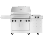 Kalamazoo K750HS Freestanding Hybrid Fire Grill w/ Side Burner - 30 lb Propane Cylinder - K750HS-2-2-NA-LP30-S4