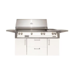 Alfresco ALXE 56-Inch Freestanding Propane Deluxe Grill With Sear Zone, Rotisserie, And Side Burner in Signal White Matte - ALXE-56SZC-LP-SM9003
