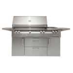 Alfresco ALXE 56-Inch Freestanding Propane Deluxe Grill With Sear Zone, Rotisserie, And Side Burner in Signal Gray - ALXE-56SZC-LP-S7004