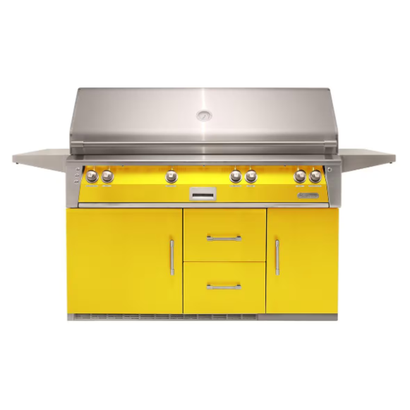 duttpack-7300 Alfresco ALXE 56-Inch Freestanding Propane All Grill On Refrigerated Cart With Sear Zone And Rotisserie in Traffic Yellow - ALXE-56BFGR-LP-S1023 - Image 1