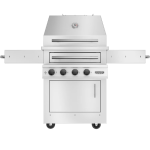 Kalamazoo K500HT Hybrid Fire Two Burner Marine Grade Freestanding Bulk Propane Grill W/ Vegetable & Plancha Surface Grill Grates