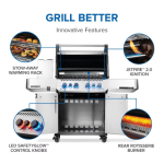 Napoleon Prestige 500 4-Burner Natural Gas Grill w/ Rotisserie & Side Burner - P500VRSIBNSS - Image 4