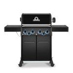 Broil King Baron 490 Pro Shadow 4 Burner Natural Gas Grill w/ Side Burner & Rotisserie Kit - Black - 674147